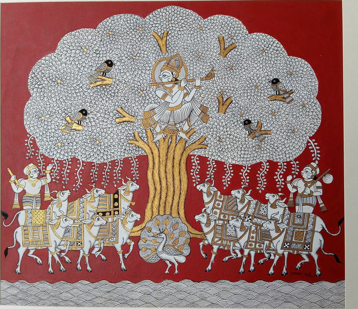 Krishna with Cows — Kalyan Joshi